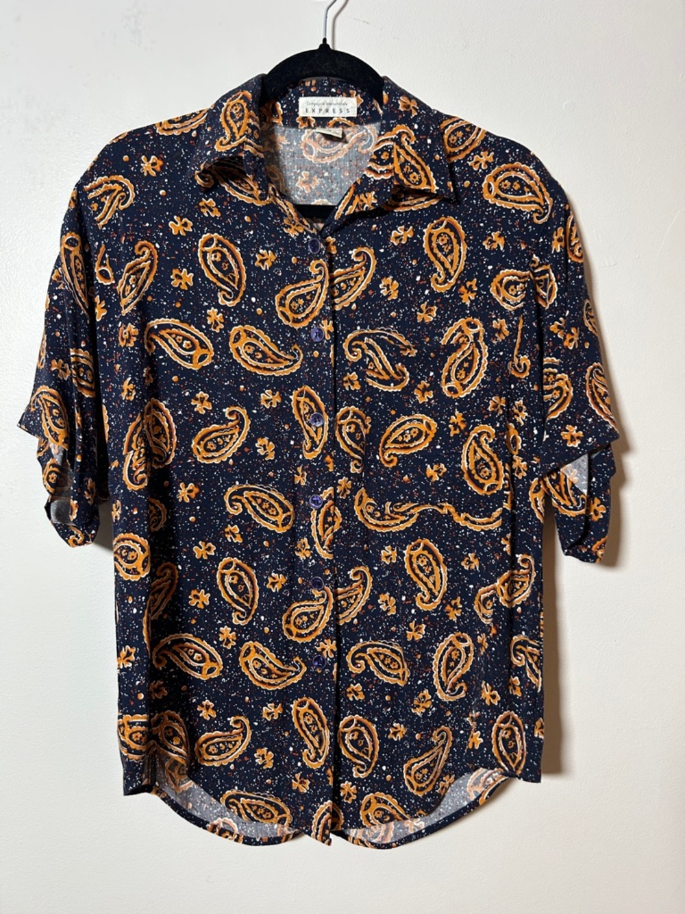 Vintage Campagnie Internationale Express Short Sleeve Button up Blouse SZ M